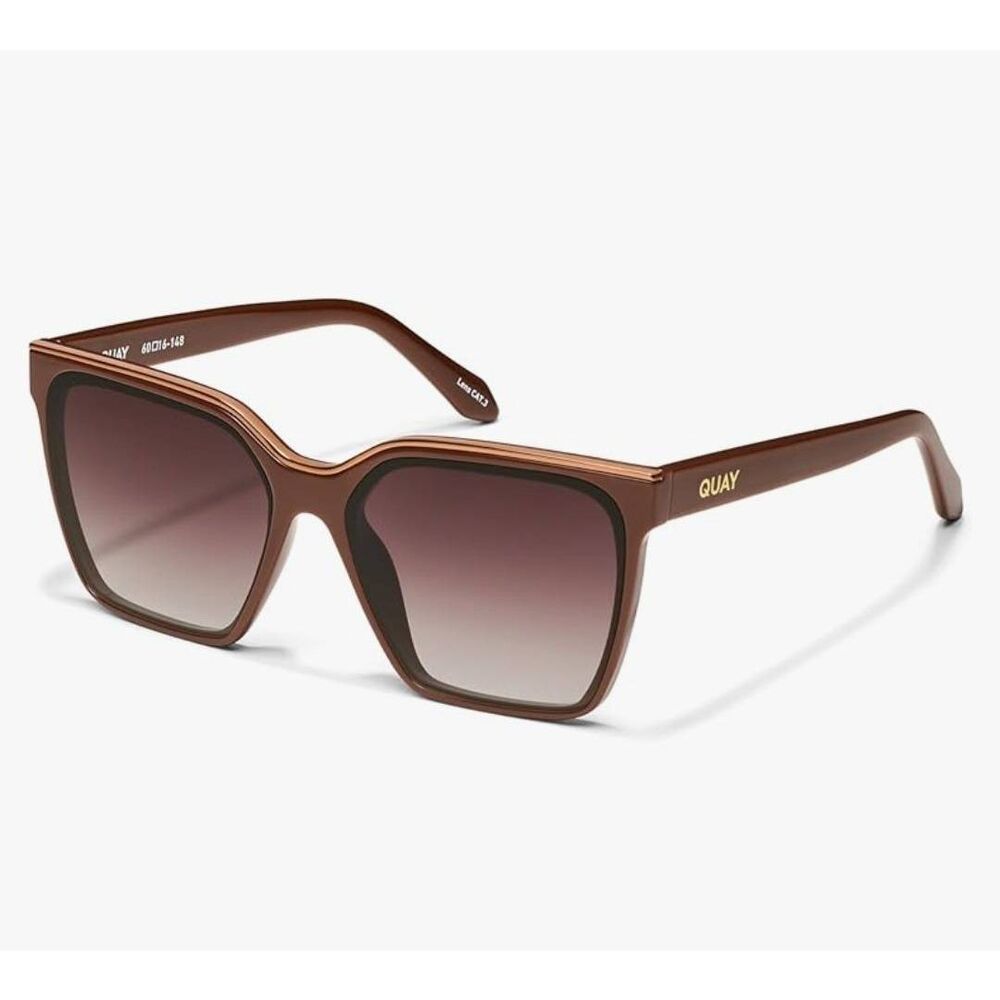Quay Australia Level Up Square Sunglasses- Chocolate